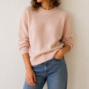 Vince Blush Pink Alpaca Mohair Wool Blend Crewneck Sweater Ballet Cottage XS